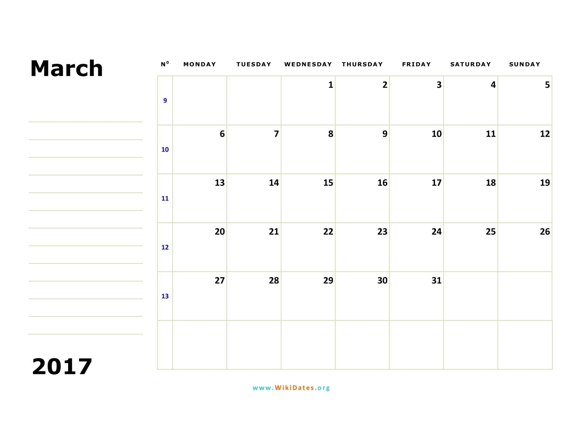 march-2017-calendar-wikidates