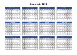 calendário anual 2028 03