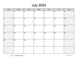 July 2024 Calendar with Weekend Shaded