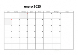 calendario enero 2025 08