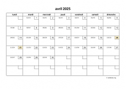 calendrier avril 2025 01