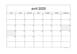 calendrier avril 2025 05