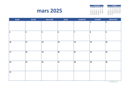 calendrier mars 2025 02