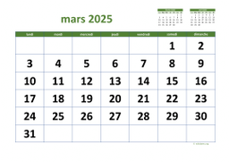 calendrier mars 2025 03