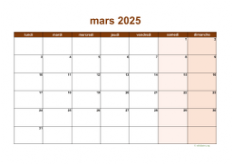 calendrier mars 2025 06