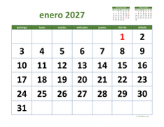 calendario mensual 2027 03
