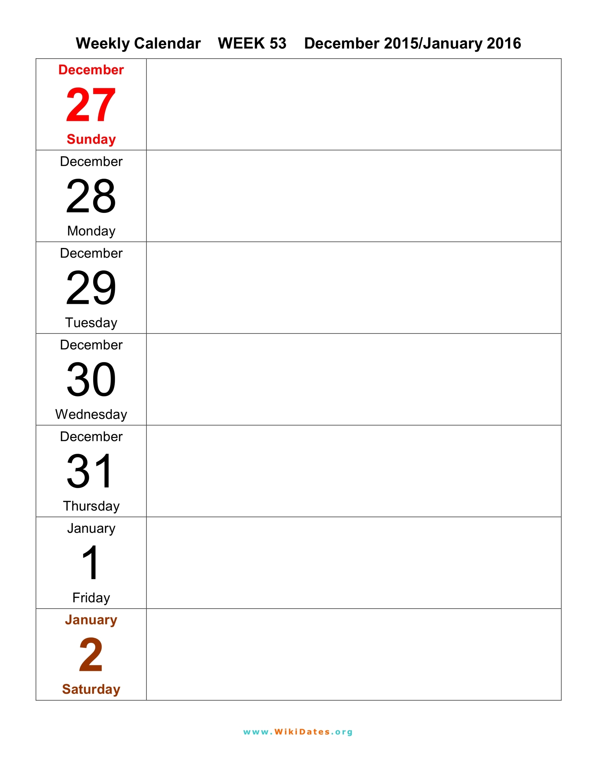 Calendar Templates Weekly : Weekly calendar wikidates Calendar Templates Weekly : Weekly calendar wikidates