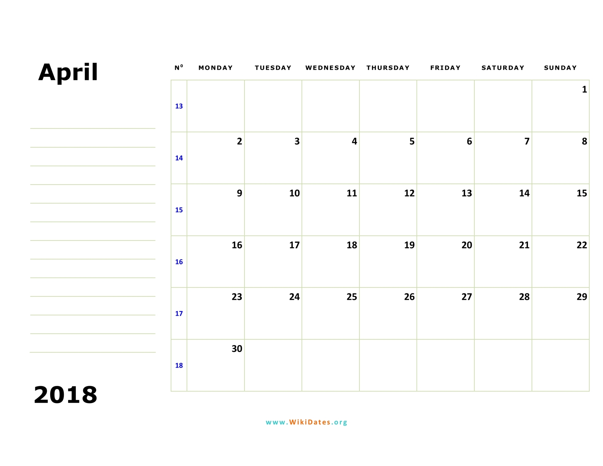 april-2018-calendar-wikidates