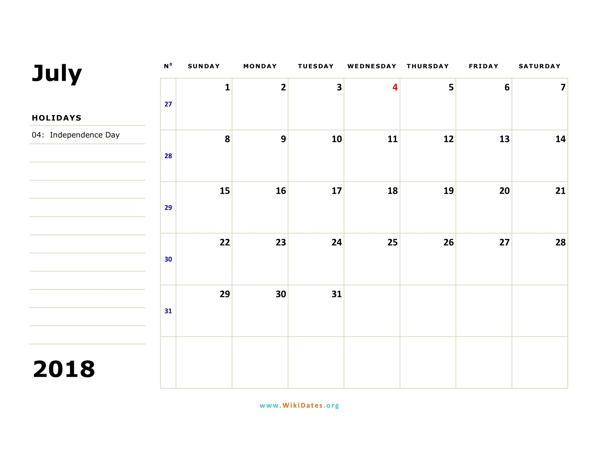 week calendar templates