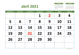 calendário 2021 03