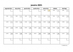 calendário mensal 2021 01