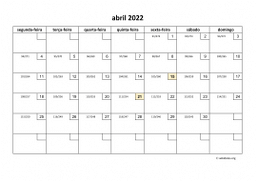 calendário 2022 01
