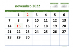 calendário 2022 03