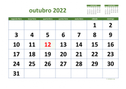 calendário 2022 03