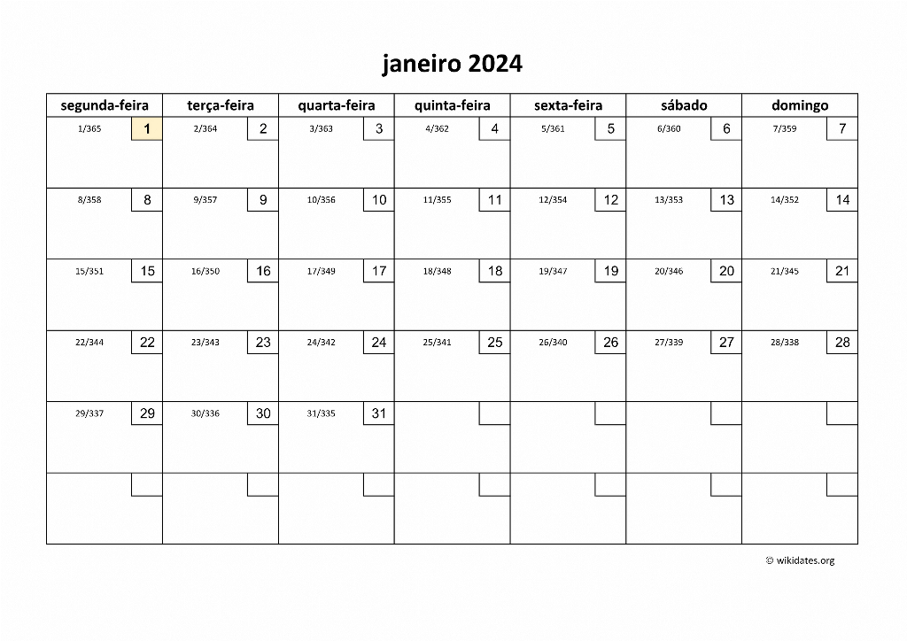 Calendário 2025