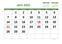 calendário 2025 03