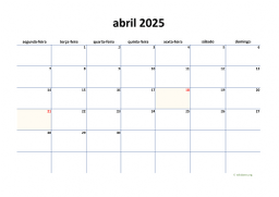 calendário 2025 04