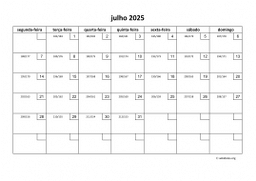 calendário 2025 01