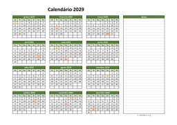 calendário anual 2029 01