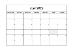 calendário 2029 05