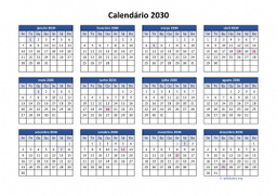 calendário anual 2030 03