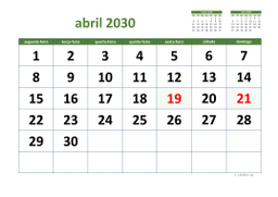 calendário 2030 03