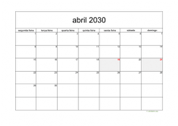calendário 2030 05