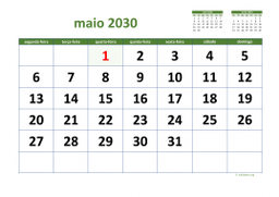 calendário 2030 03