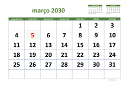 calendário 2030 03