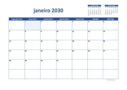 calendário mensal 2030 02