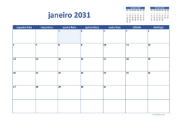 calendário mensal 2031 02