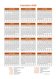 calendário anual 2038 06