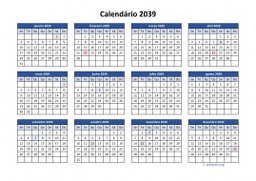 calendário anual 2039 03