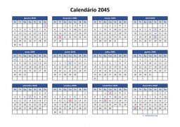 calendário anual 2045 03