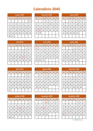 calendário anual 2045 05