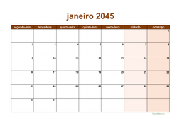calendário mensal 2045 06