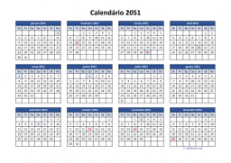 calendário anual 2051 03
