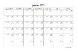 calendário mensal 2053 01