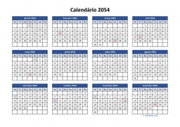 calendário anual 2054 03