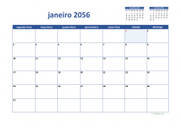 calendário mensal 2056 02