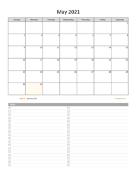 May 2021 Calendar with To-Do List