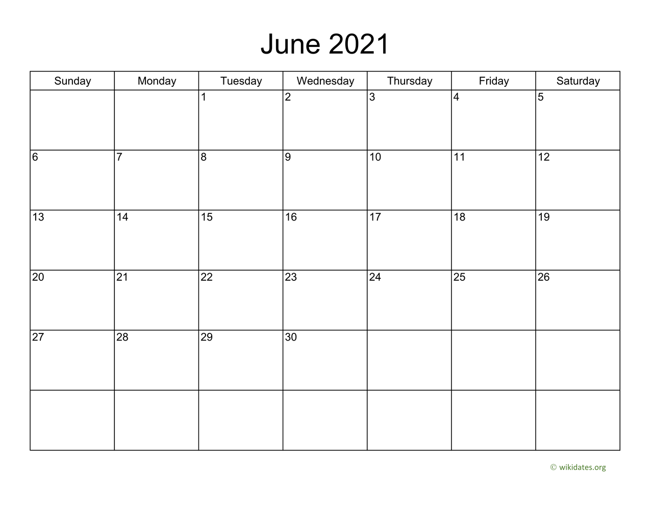 June 2021 kalender June 2021