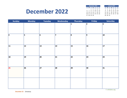 December 2022 Calendar Classic