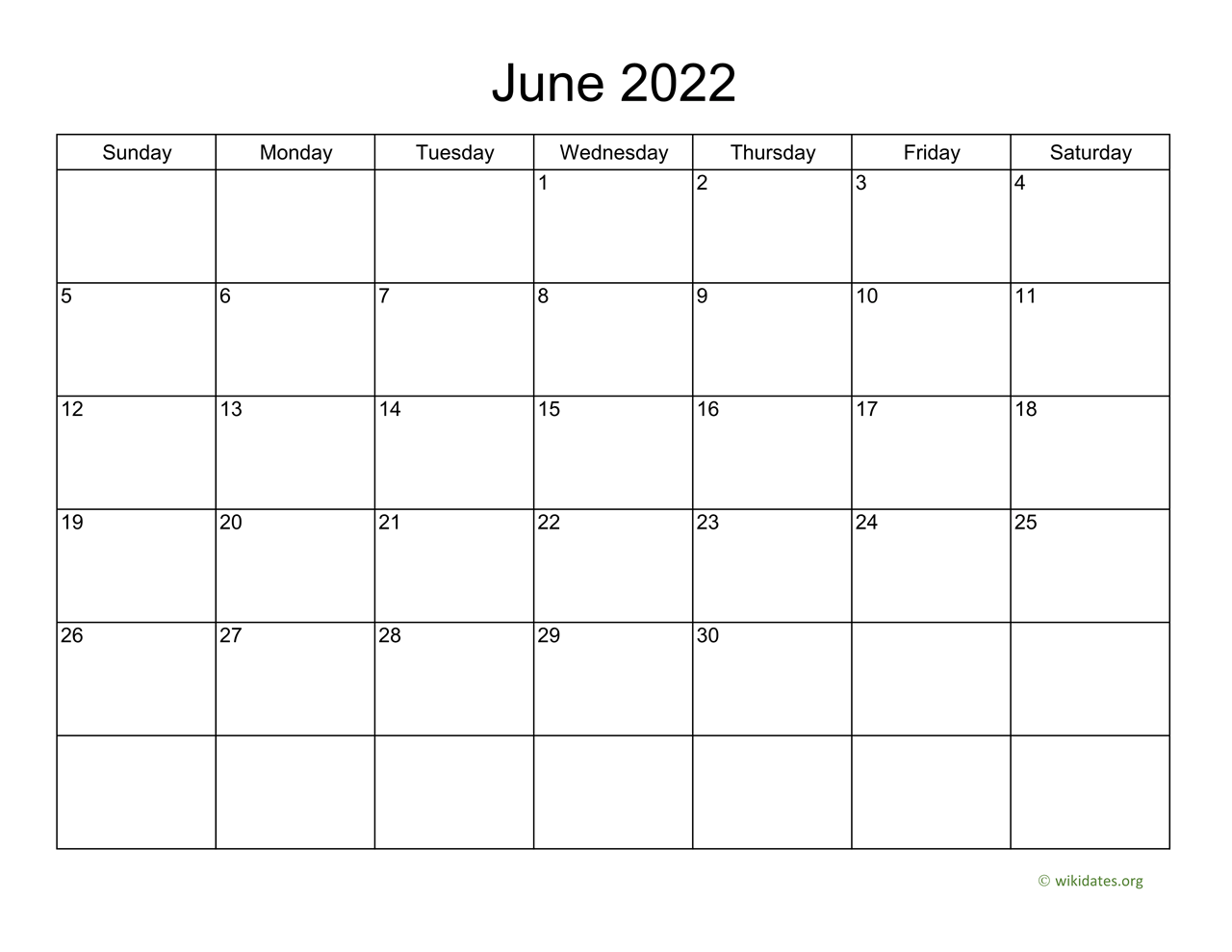 June 2022 Regents Schedule Basic Calendar For June 2022 | Wikidates.org