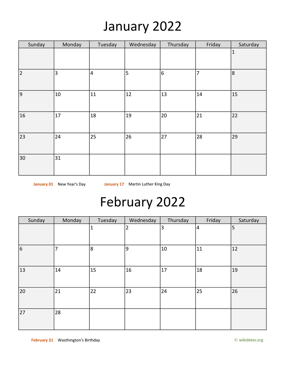 2 Month Calendar 2022 Printable Bi-Monthly 2022 Calendar | Wikidates.org