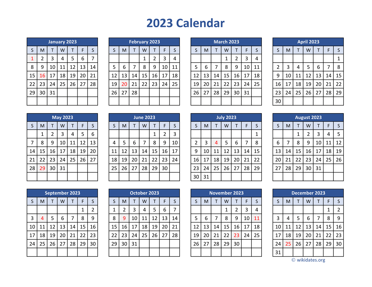 2023 Calendar