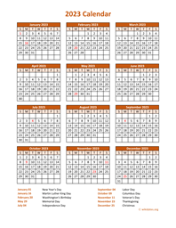 Printable 2023 Calendar | WikiDates.org