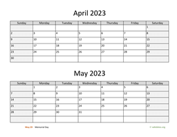 april and may 2023 calendar