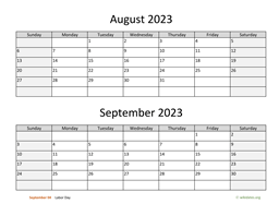 august and september 2023 calendar