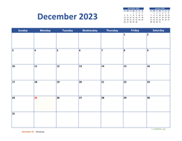 December 2023 Calendar Classic